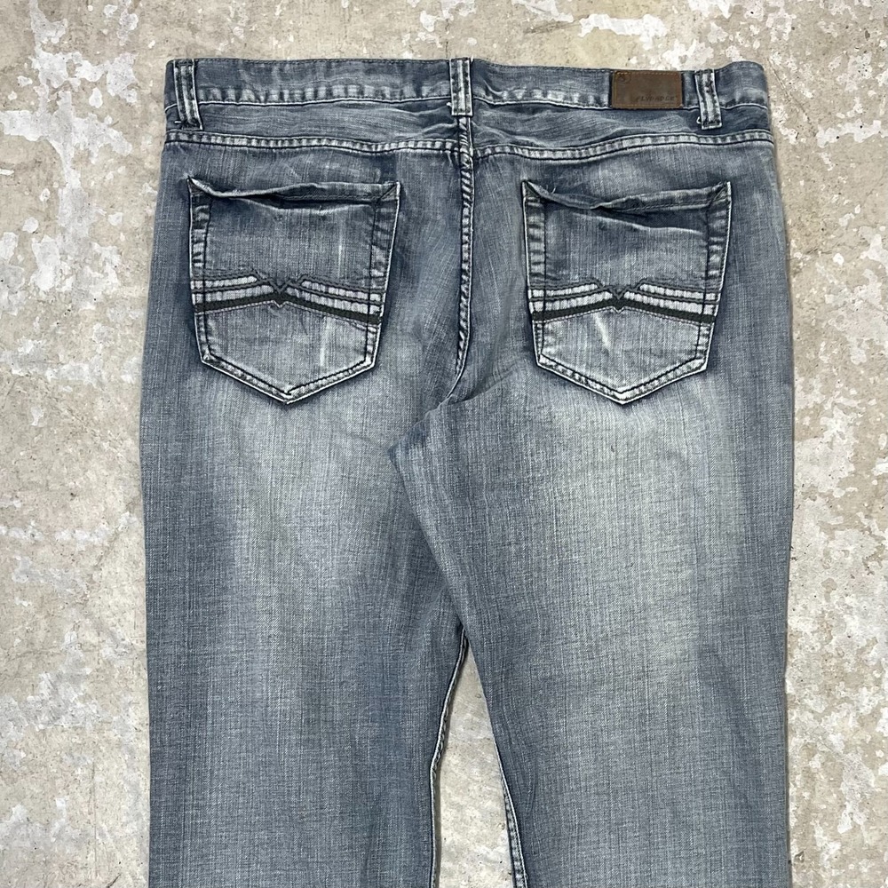 Flypaper Jeans Mens 40x29 Blue Pants Denim Boot Cut Grunge Y2K Buckle Tag 38x30 - Picture 7 of 14
